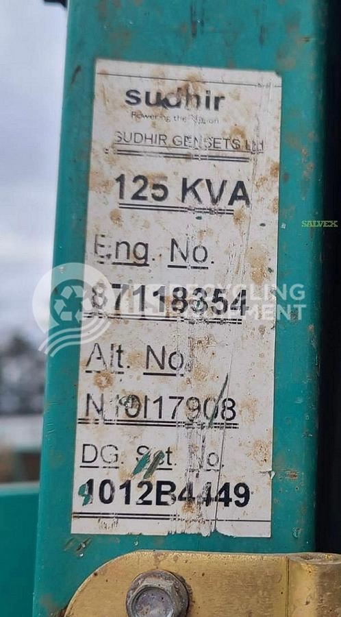 Used unknown 125 KVA Sudhir Generator