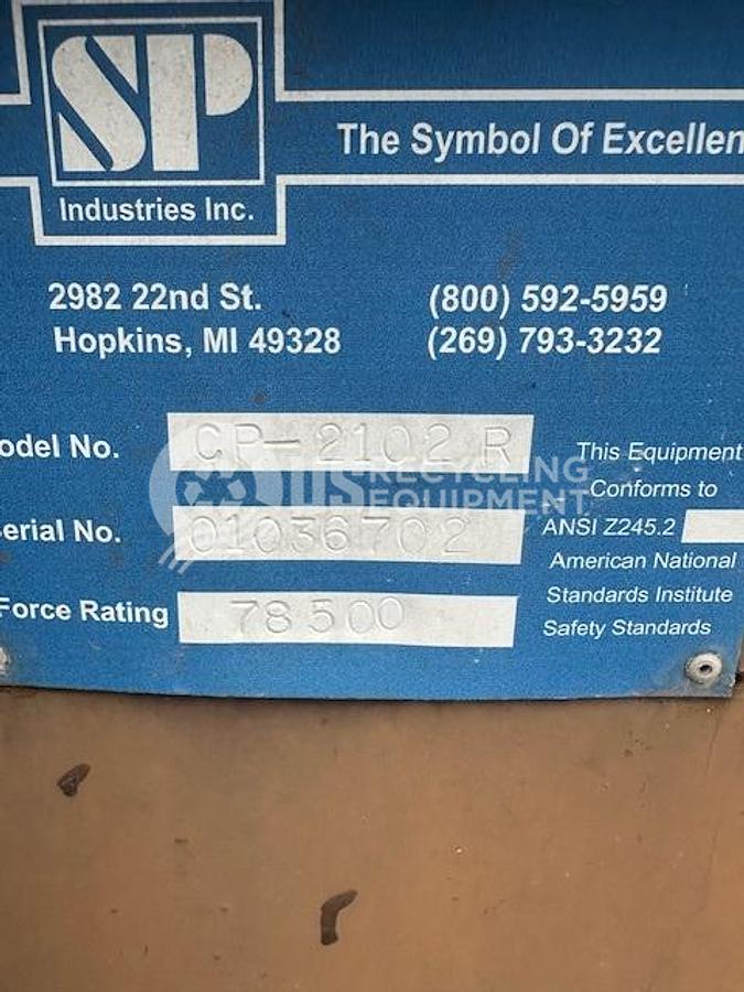 Used SP Industries Two (2) CP-2102 Stationary Compactors