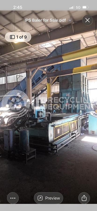 Used 2005 IPS 1388-200 Two Ram Horizontal with infeed conveyor