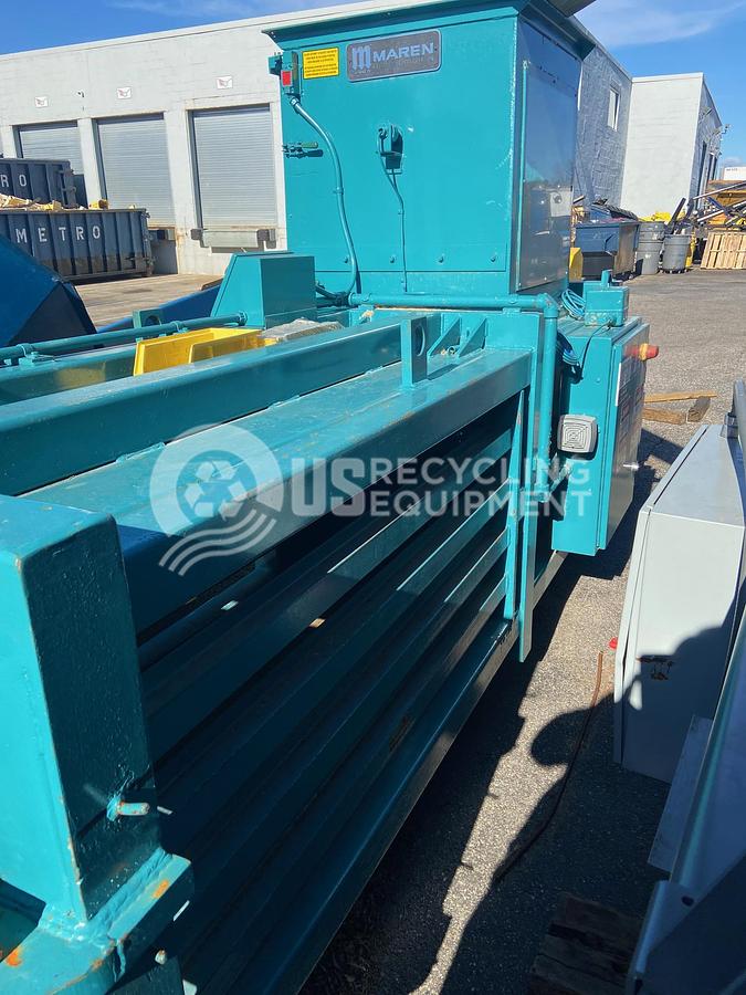 Used Maren 122 Closed Door Baler with Conveyor & Cart Dumper