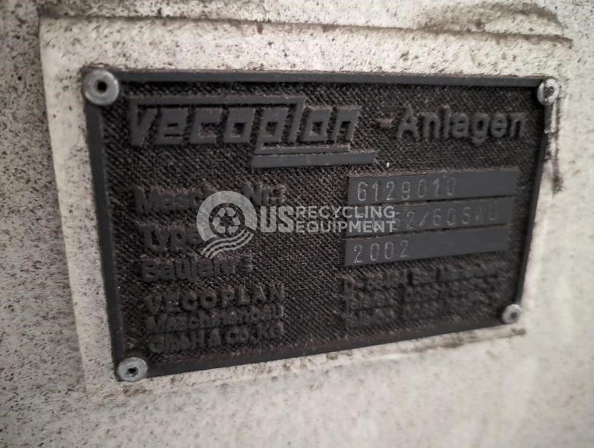 Used Vecoplan RG 52/60 Single Shaft Shredder System