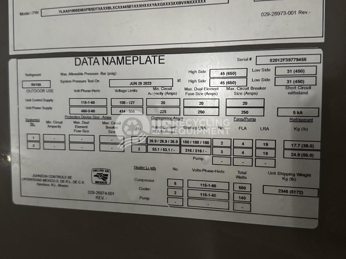 Used 2023 York 80 Ton Chiller