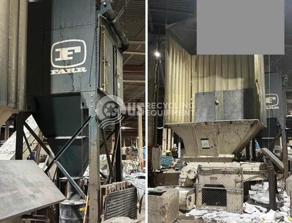 Used 2004 Vecoplan RG52-100 Shredder System with Conveyor & Dust Collector