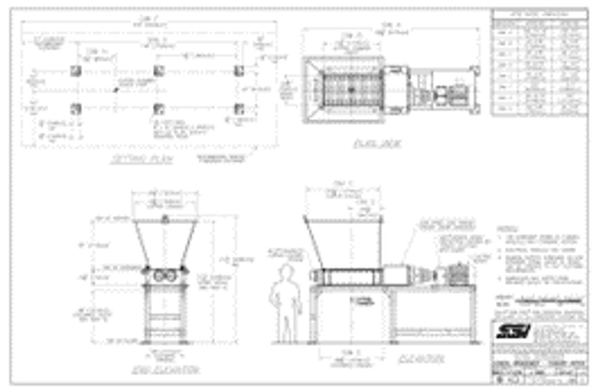 Used SSI M70-E Dual Shaft Shredder System