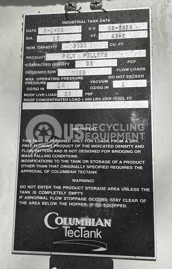 Used 2006 Columbian Three (3) WS4001 12' x 43' TEC Tank