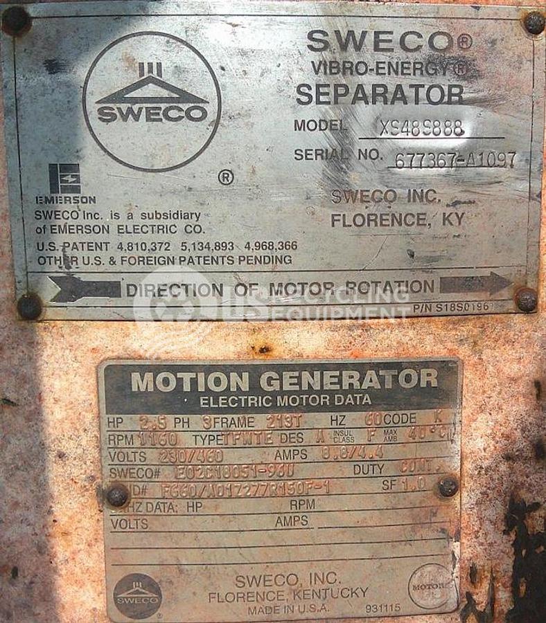 Used Sweco Vibro Energy Three (3) 48" Vibratory Screeners