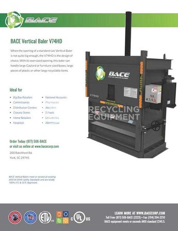 Used 2013 Bace V74HD & V73OCC Vertical