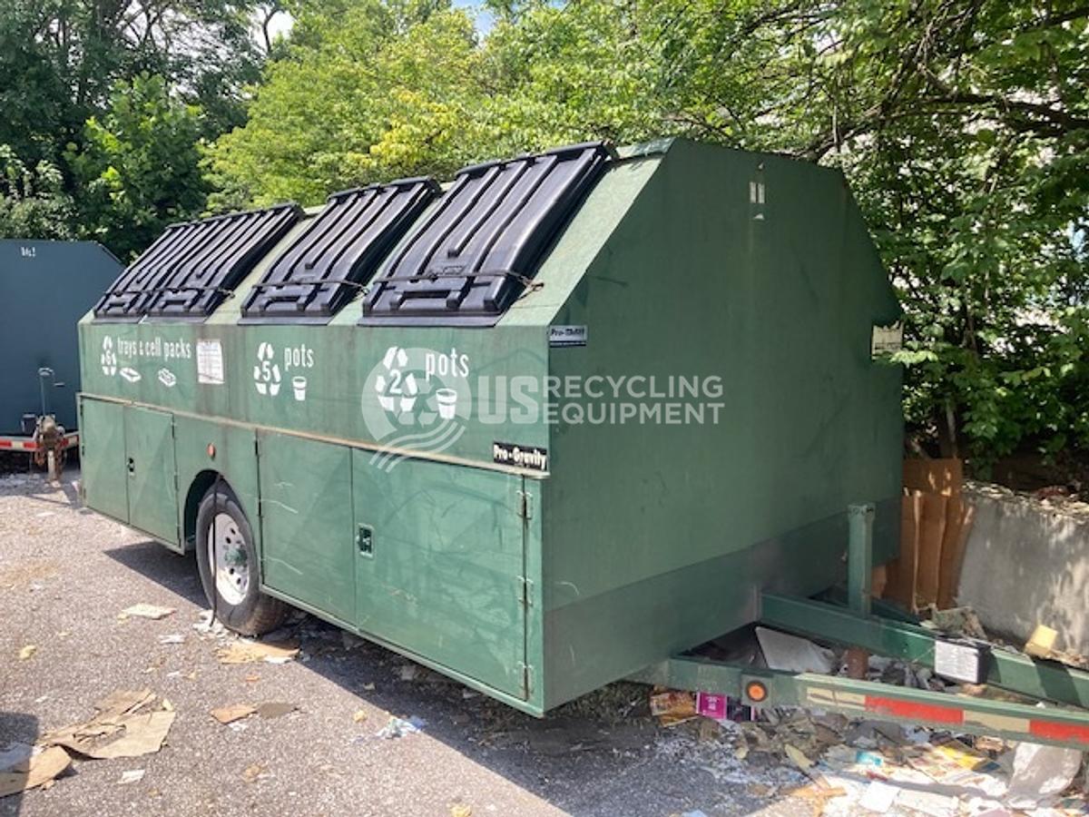 Used Unknown Manufacturer: Used Six (6) Portable Recycling Bins on Trailers