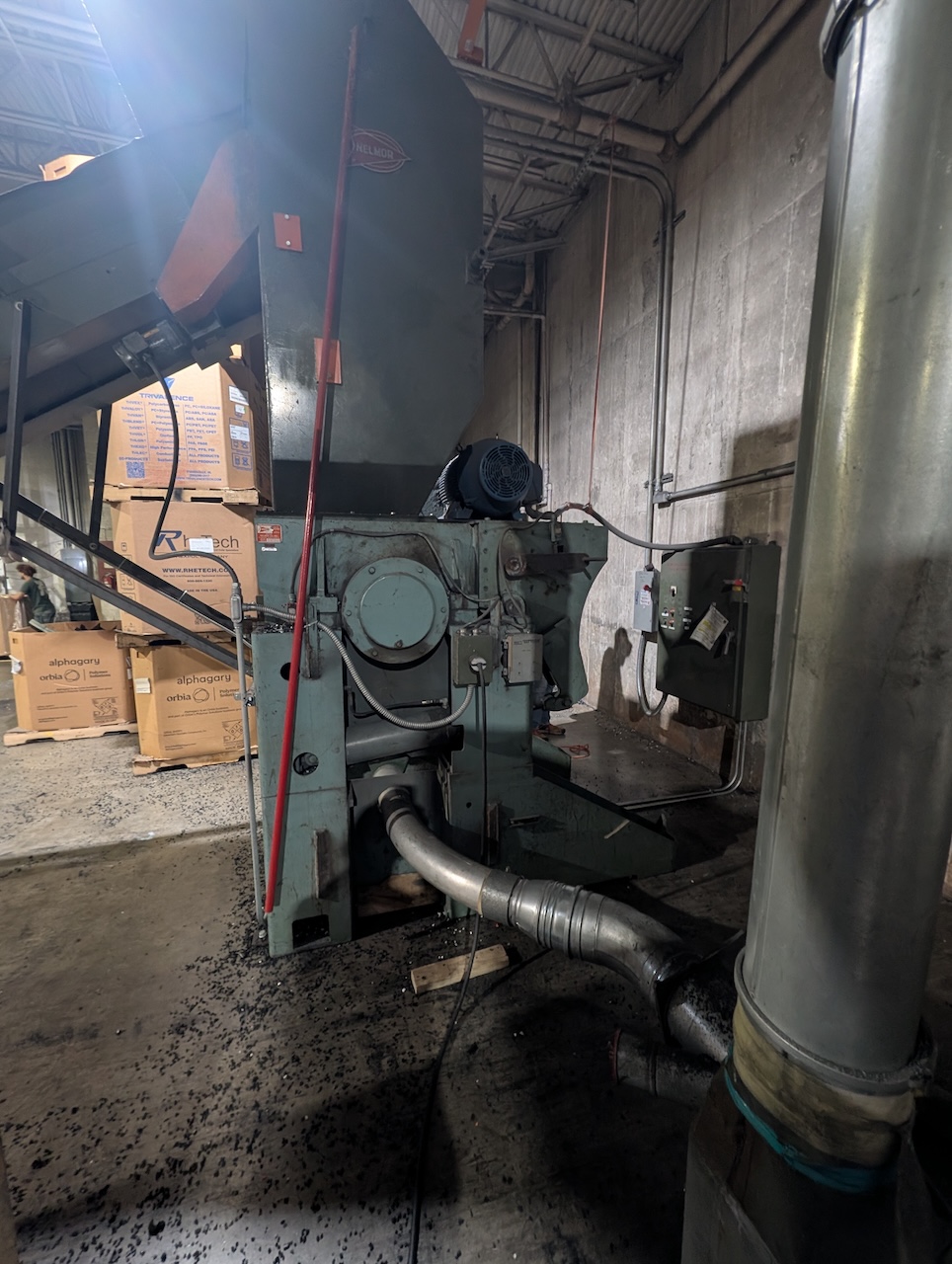 Used Nelmore G2436 MI Granulator with Infeed Conveyor