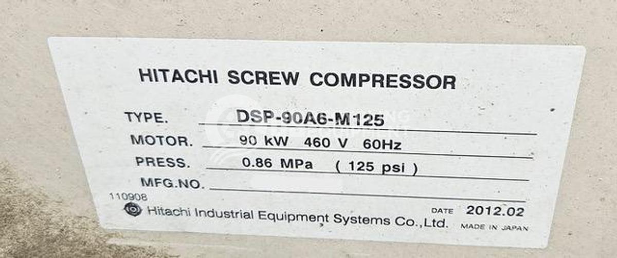Used Hitachi DSP-90A6-M125 Oil-Free Screw 90 Air Compressor