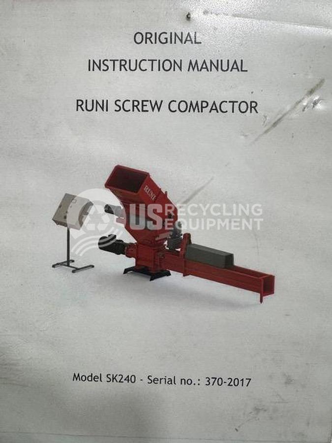 Used 2017 Runi SK240 EPS Cold Process Auger Compactor