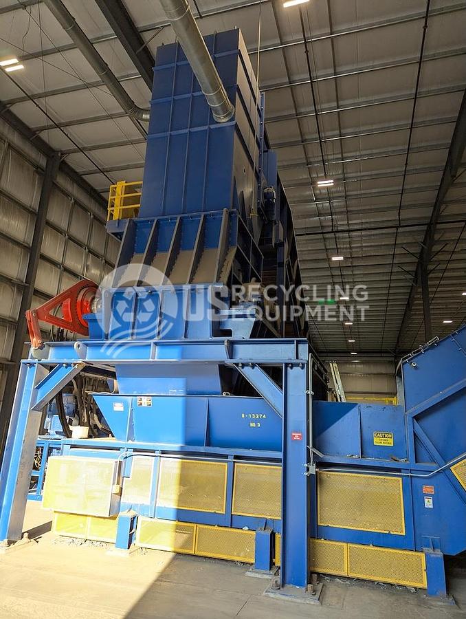 Used American Pulverizer 400HP Pre-Shredder and Conveyor