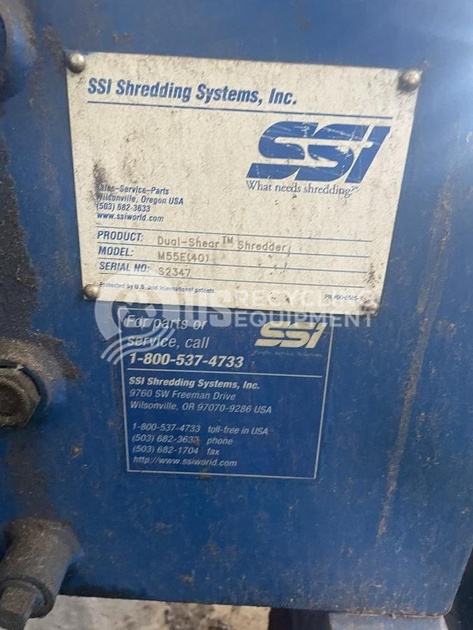 Used SSI M55E 40HP Dual Shaft Shredder