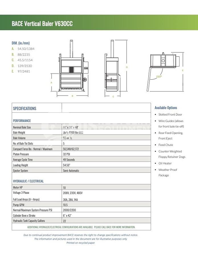 Used 2023 Bace V63OCC Vertical