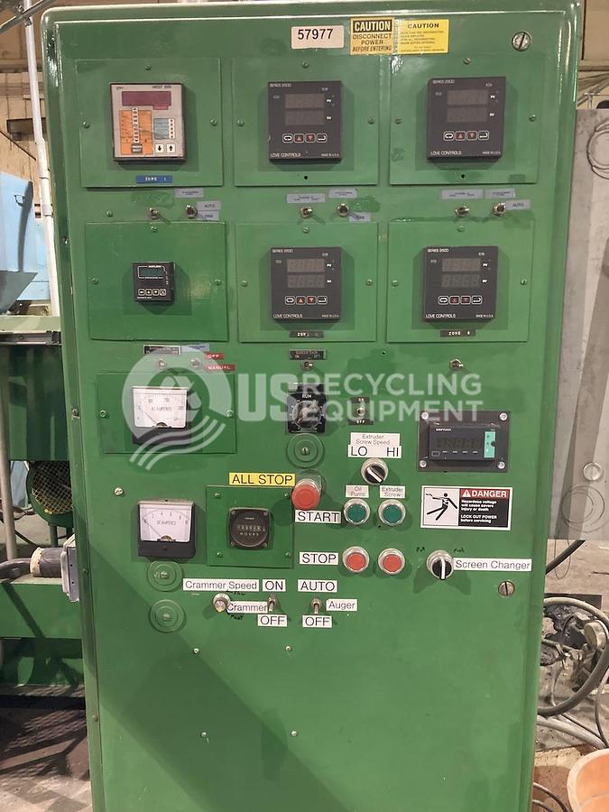 Used Sterling Plastic Machine Corp LD24-1 4.5 inch Extruder Peletizing LIne