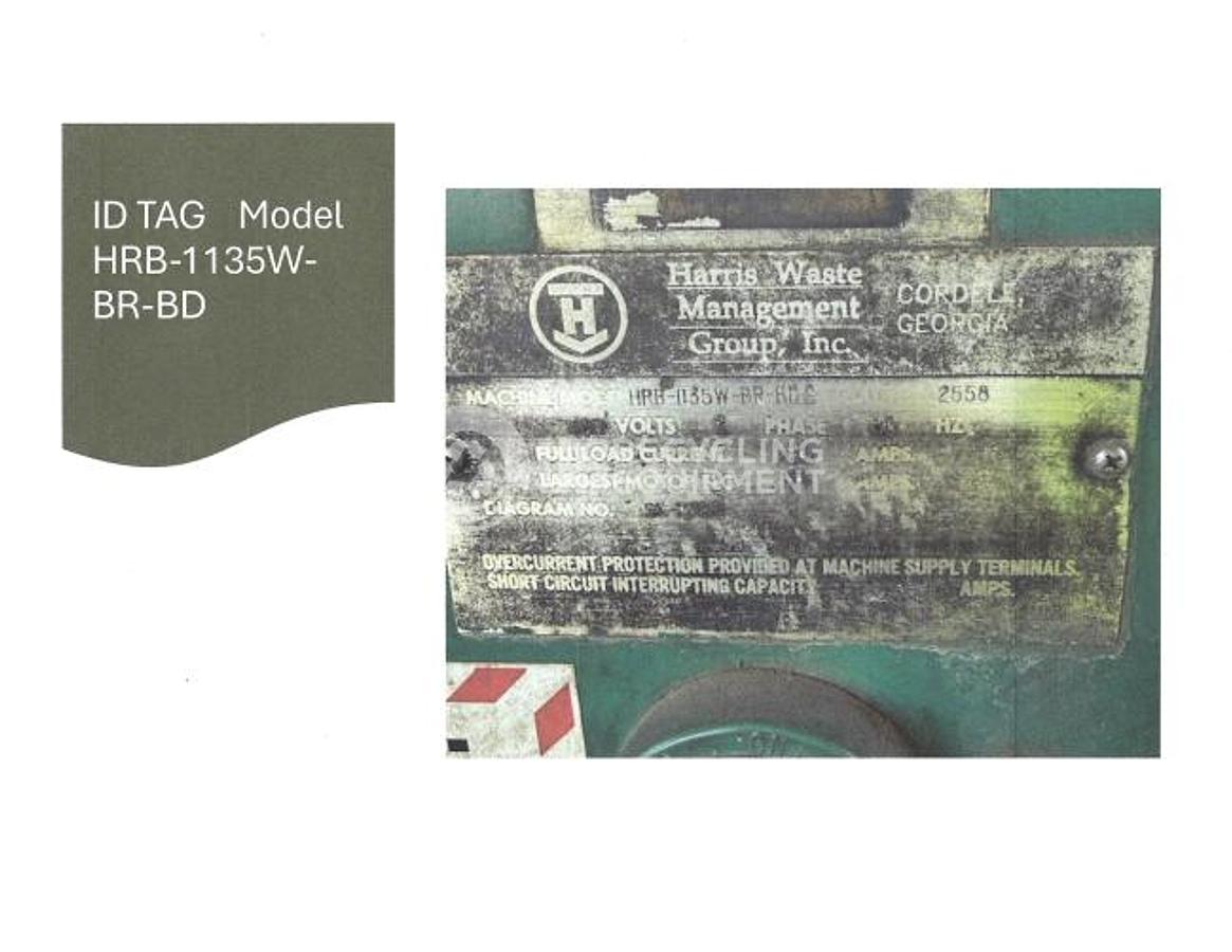 Used Harris HRB-1135W-BR-BD Two Ram Horizontal