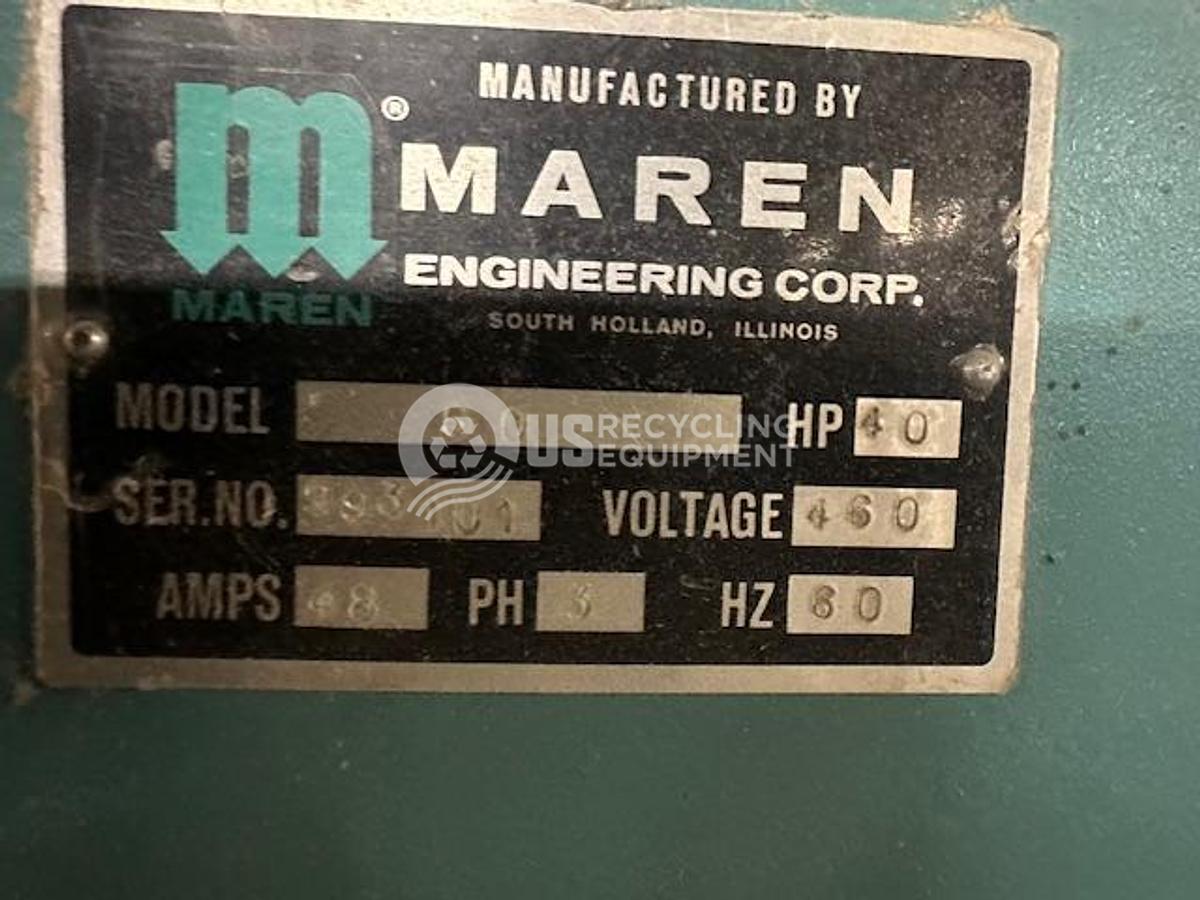 Used Maren 72-S-0E-76 Horizontal Baler & Model 60 Hogger with Conveyor