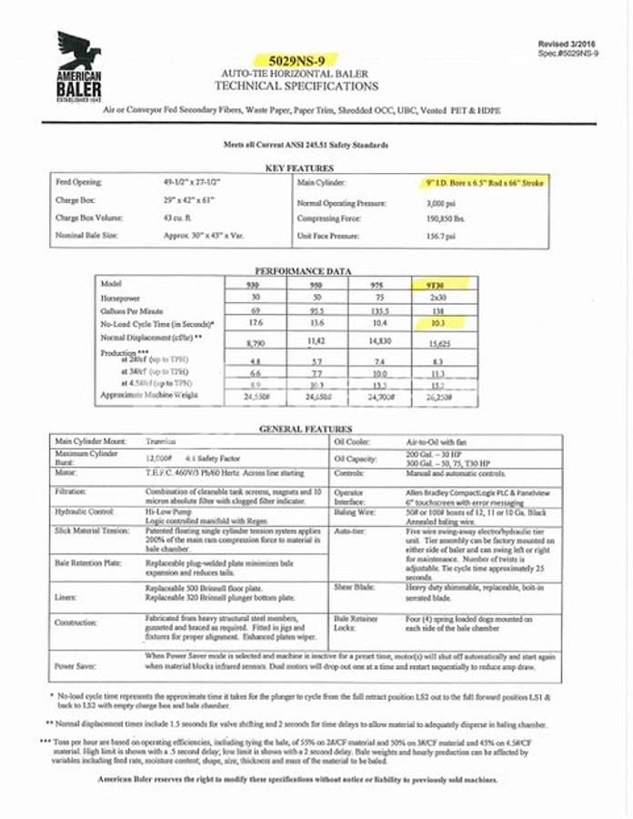 Used 2018 American Baler 5029NS-9T30