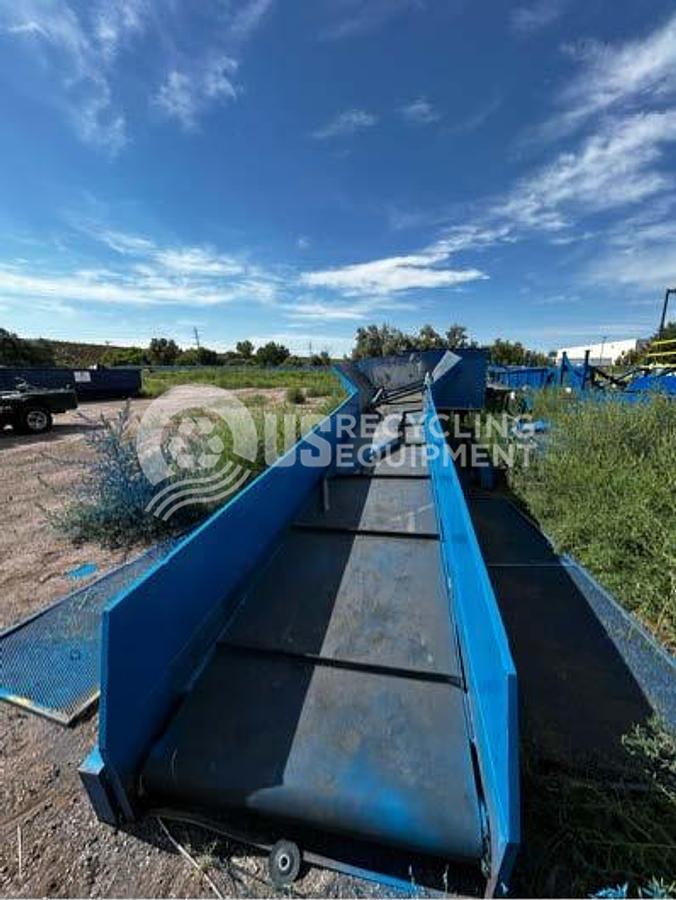 Used Unknown Manufacturer: Used 48" x 30' Slider Belt Conveyor with Hopper