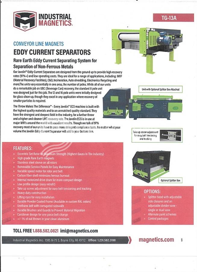 Used 2019 Javelin ESC481690RA043 Eddy Current