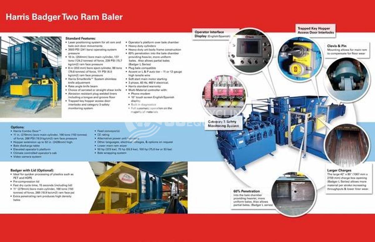 Used 2009 Harris L-100S-2-10/7 Badger Two Ram Horizontal with Conveyor