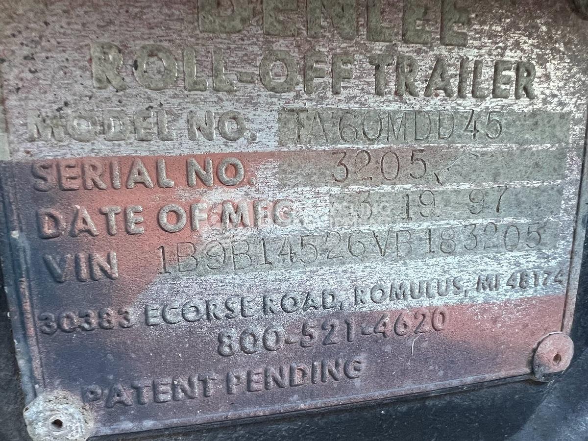 Used Benlee TA60MDD45 Rolloff Trailer w/88 Yard Box