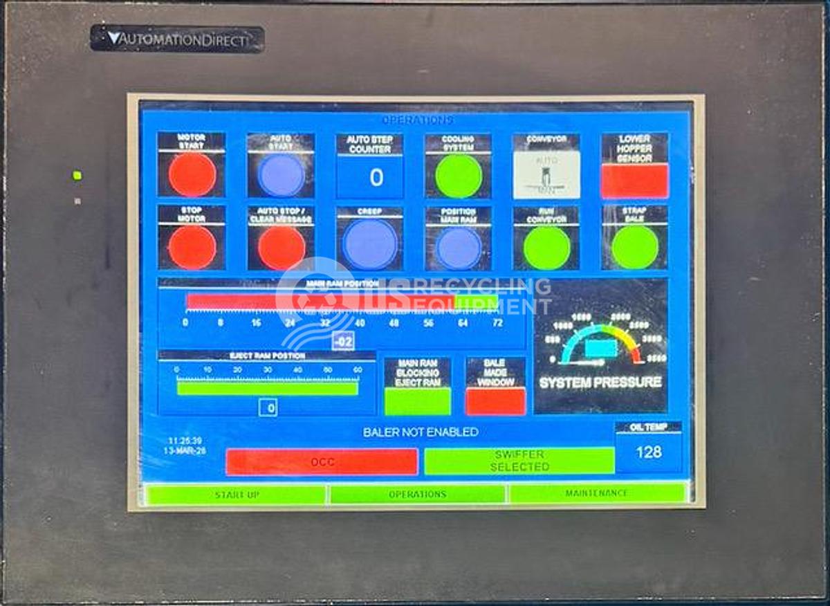 Used 1991 Mosley BD-100-2 "Bulldog" 2 Ram Horizontal Baler