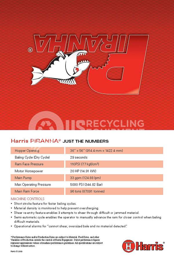 Used Harris Piranha Closed Door Horizontal