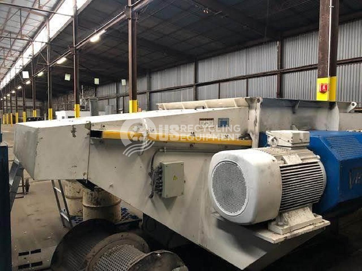 Used Vecoplan RG70-200K Single Shaft Shredder with Conveyor