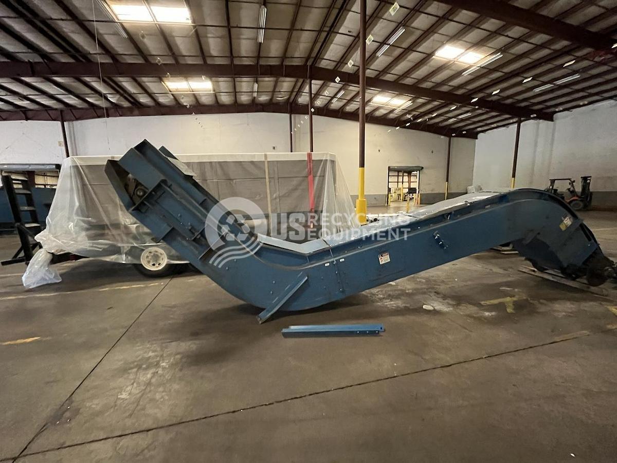 Used Mayfran 18" x 19' Hockey Stick Steel Belt Conveyor