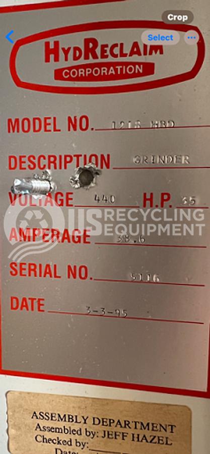 Used AEC TS-AEC-GR2 Film Grinder