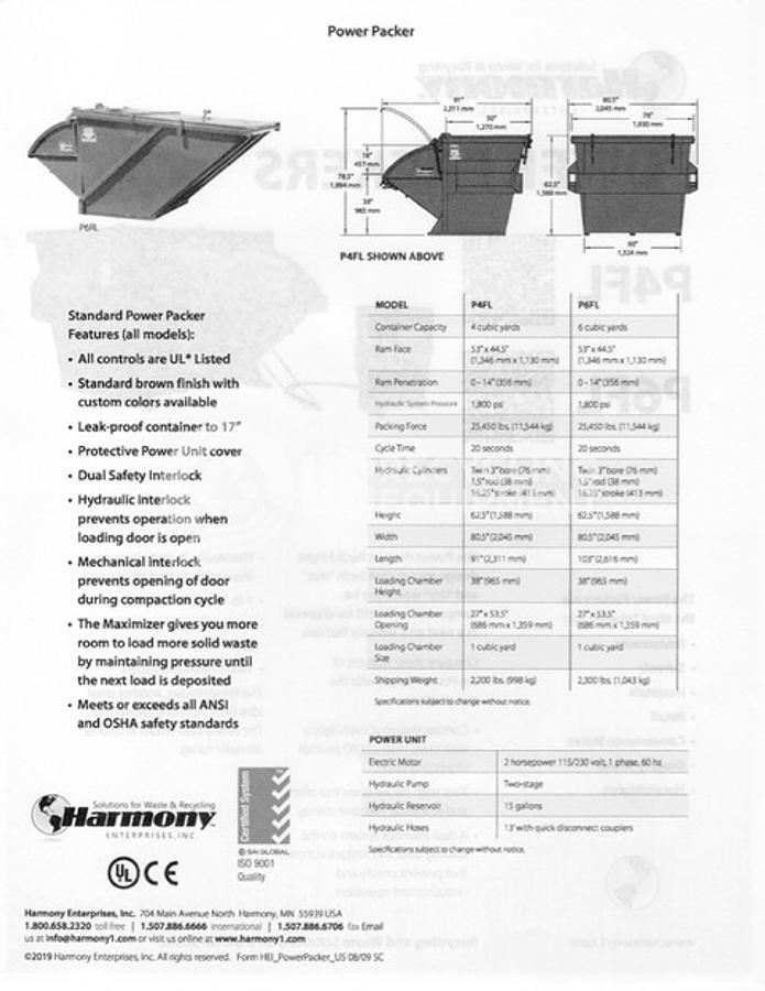 Used 2022 Harmony P6 Front Load
