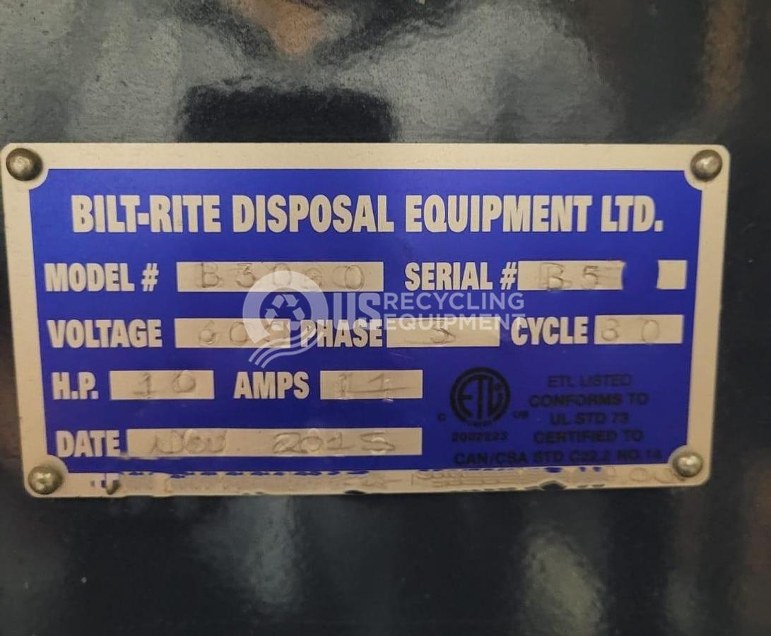 Used 2015 Bilt-Rite B3060 Vertical Baler