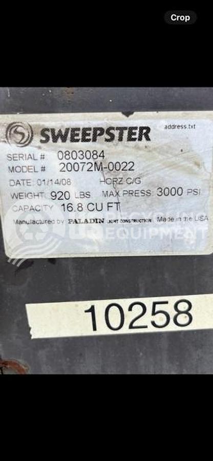 Used Sweepster 20072M-0022 Skid Steer Sweeper Attachment
