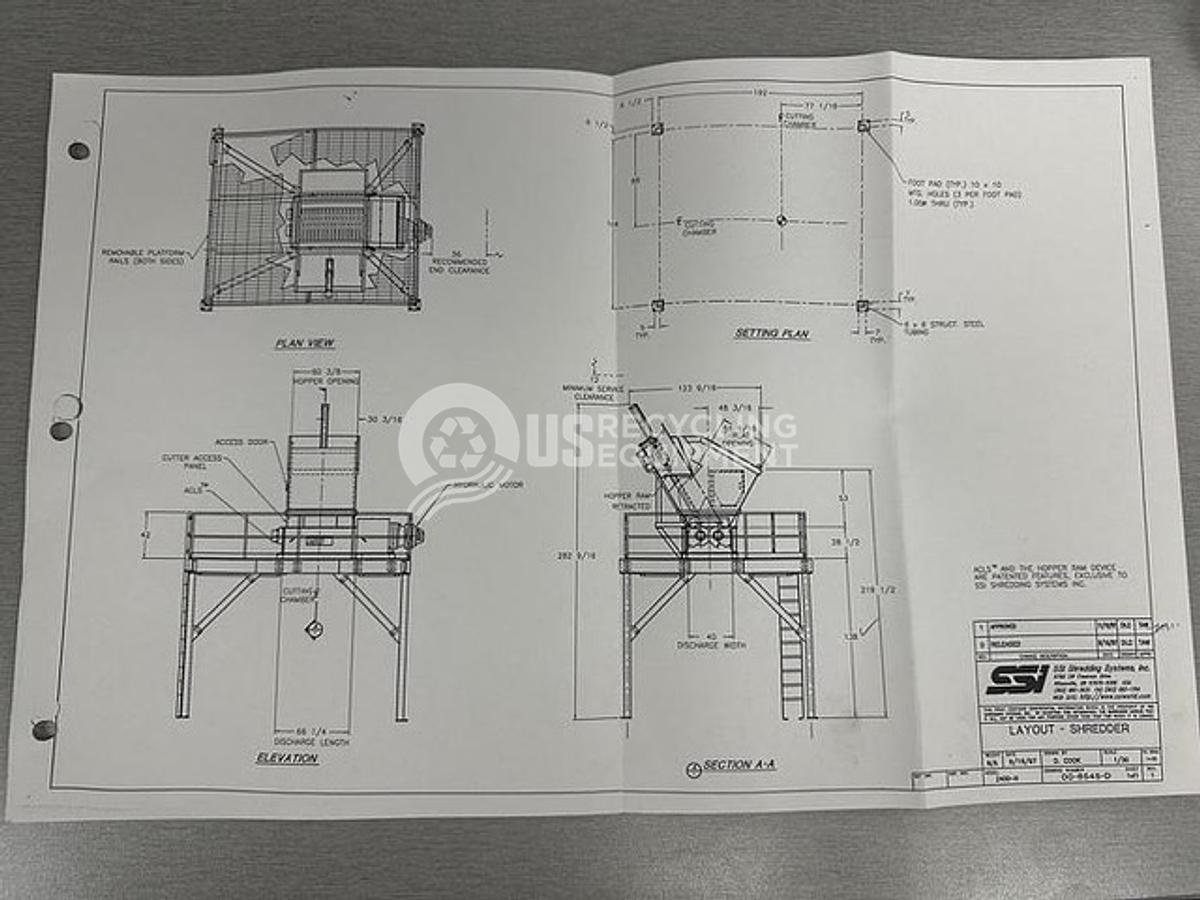 Used SSI 2400-H Dual Shaft Shredder