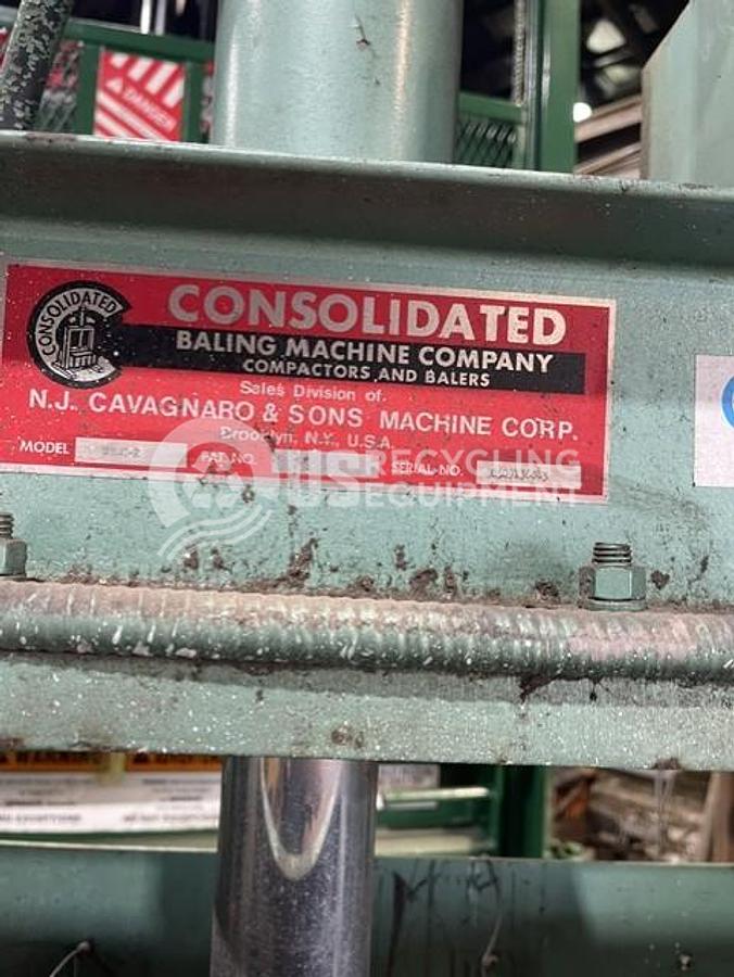 Used Consolidated Baler STDC-2 36 inch Vertical Cloth/Cardboard Baler