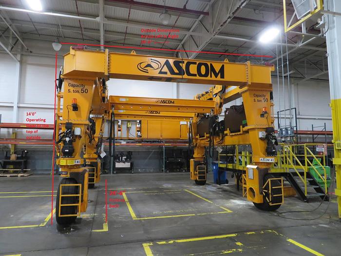 Used 50-Ton Ascom Electric Mobile Gantry Crane SPE 45