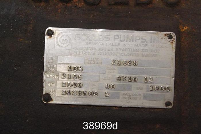 Used Goulds 3196 8x10x13 Pump, Stainless Steel #38969
