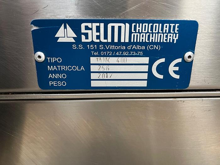 Used 2017 Selmi Chocolate Machinery TANK 400 melting tank