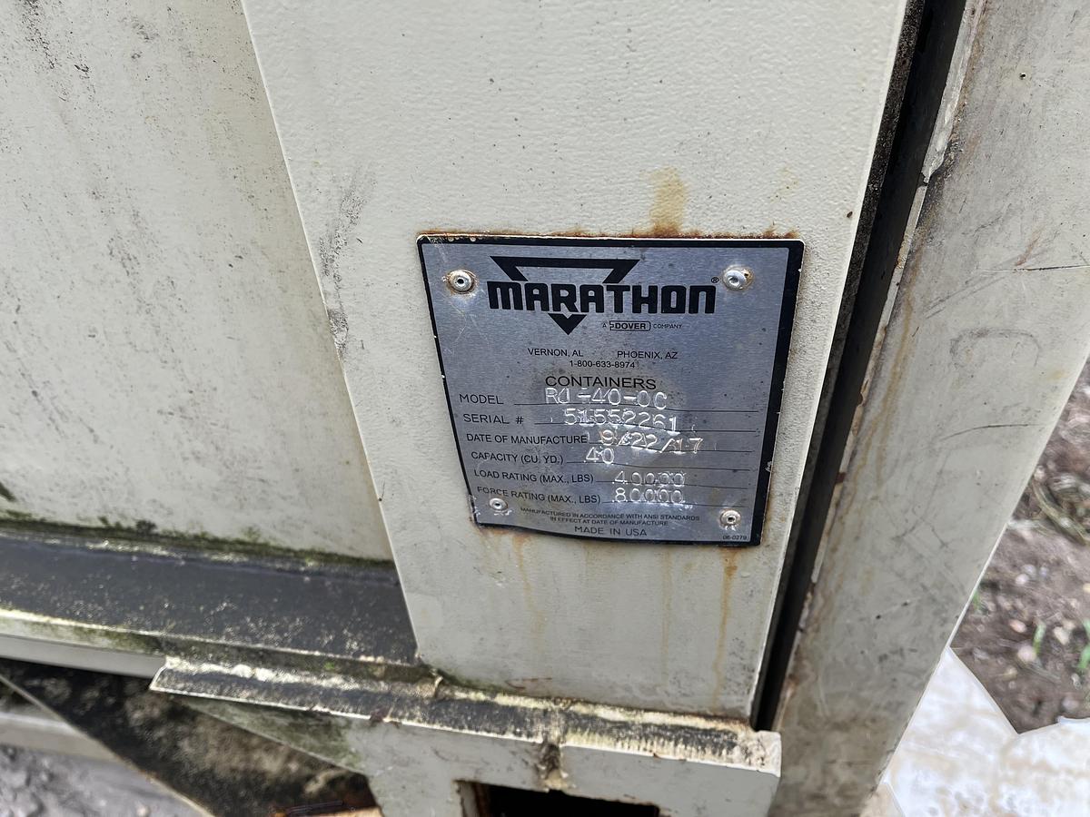 Used Marathon AST 2017 Auger Compactor with 40yd Receiver Box