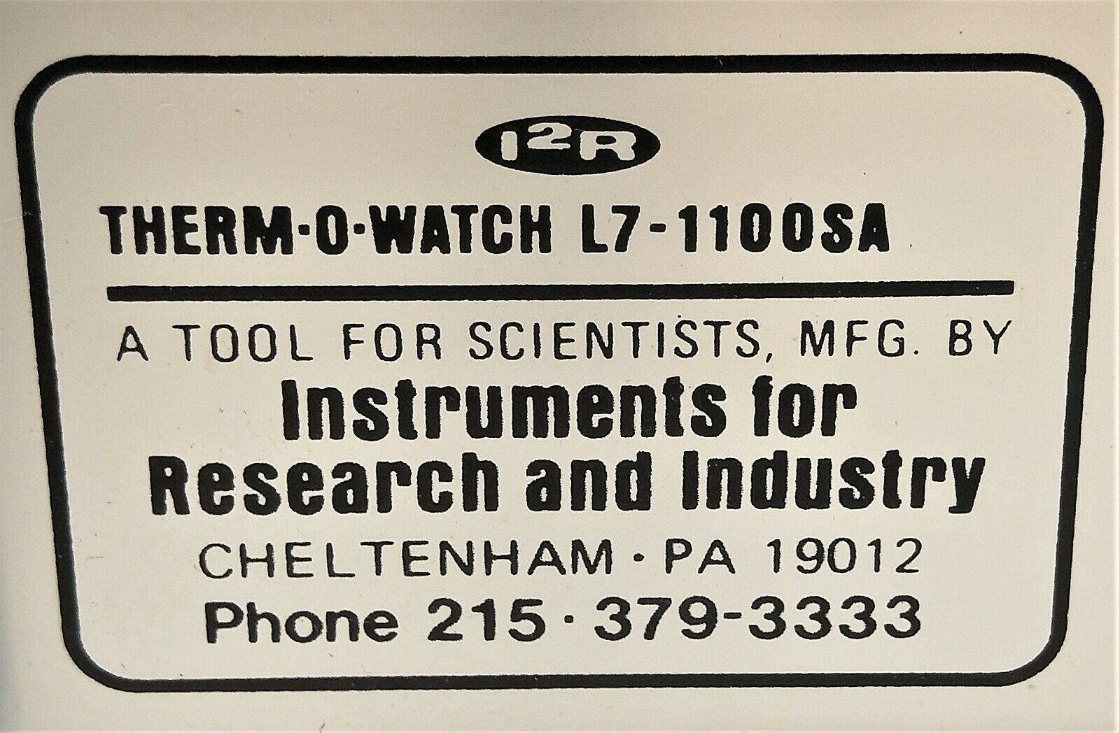 Used I2R Therm-O-Watch L7-1100SA Liquid Level Monitor and Power Supply