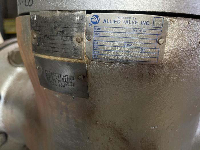 Used ALLIED VALVE, INC. S/S ACID BOILER VALVE