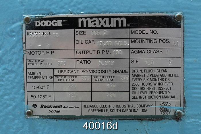 Used Dodge DCR-7 Gear Drive #40016