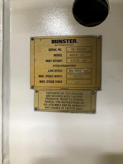 Used MINSTER MR10-26D