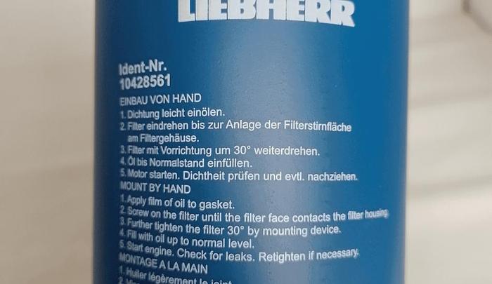 Filtro de Óleo Liebherr 10428561