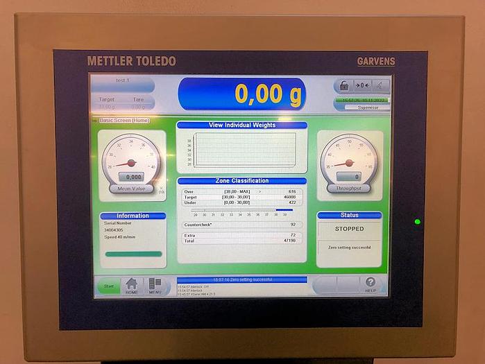 Used R 15695 E - Checkweigher METTLER-TOLEDO GARVENS XS 1 for Vials / Bottles