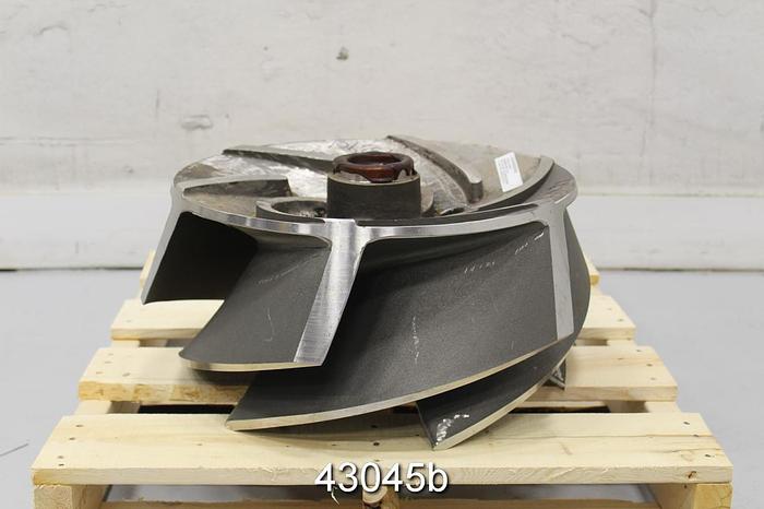 Used Sulzer APT 54-20 21.6" Stainless Steel 6-Vane Open Type Impeller #43045