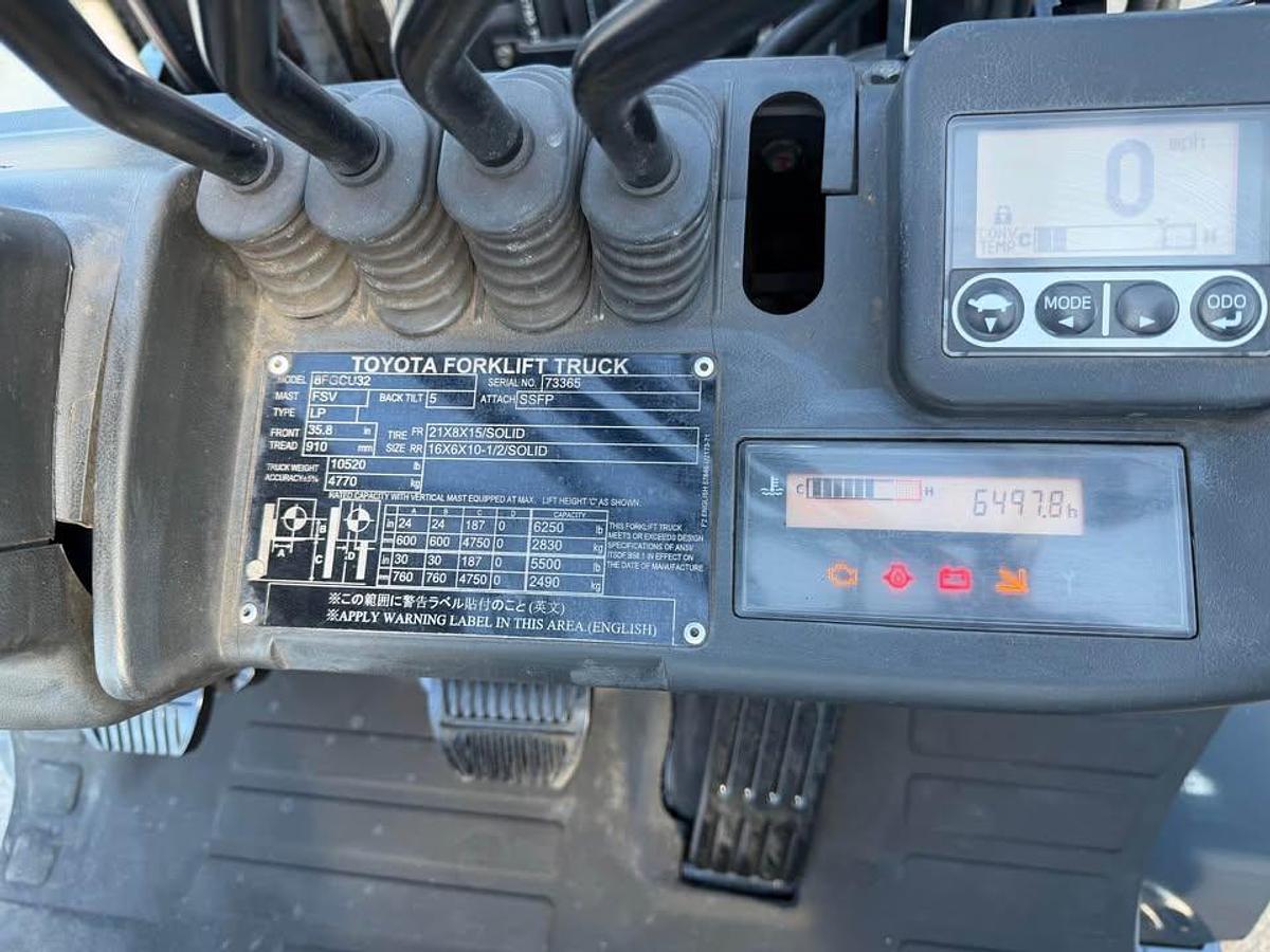 Used 2018 Toyota Forklift 6,500 lbs