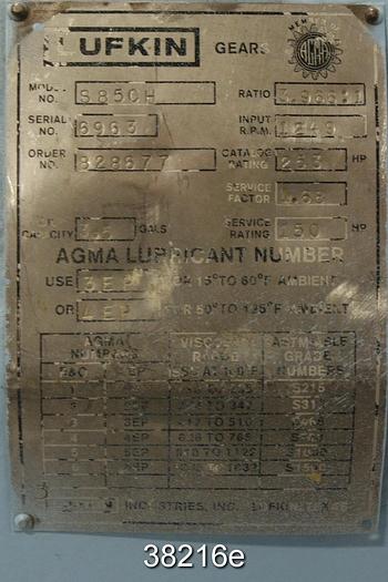 Refurbished Lufkin S85CH Gear Box, 3.966/1 Ratio, 150 Hp Rating #38216