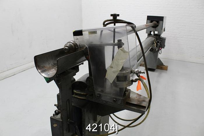 Used Menasha Corporation S200 Core Cutter, 128" Core Length, 3" Diameter Mandrill #42104